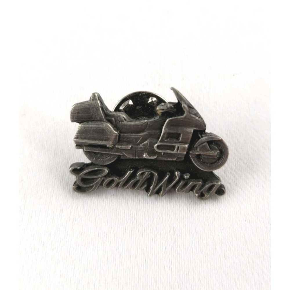 Vintage Honda Motorcycle GoldWing Vest Pin USA Gold Wing Jacket Lapel Pewter